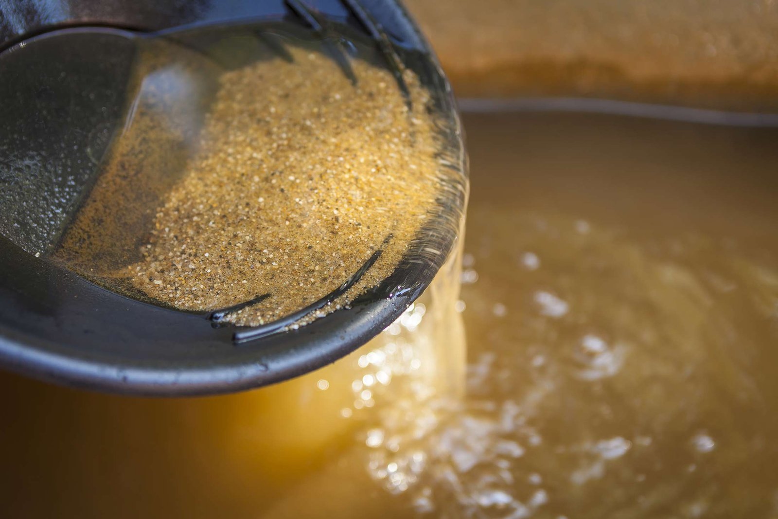 Gold panning river